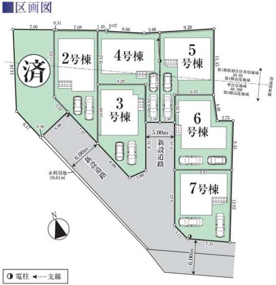 【区画図】 | グラファーレ　昭島市宮沢町2丁目　新築　全7棟　2号棟 | 全体区画図