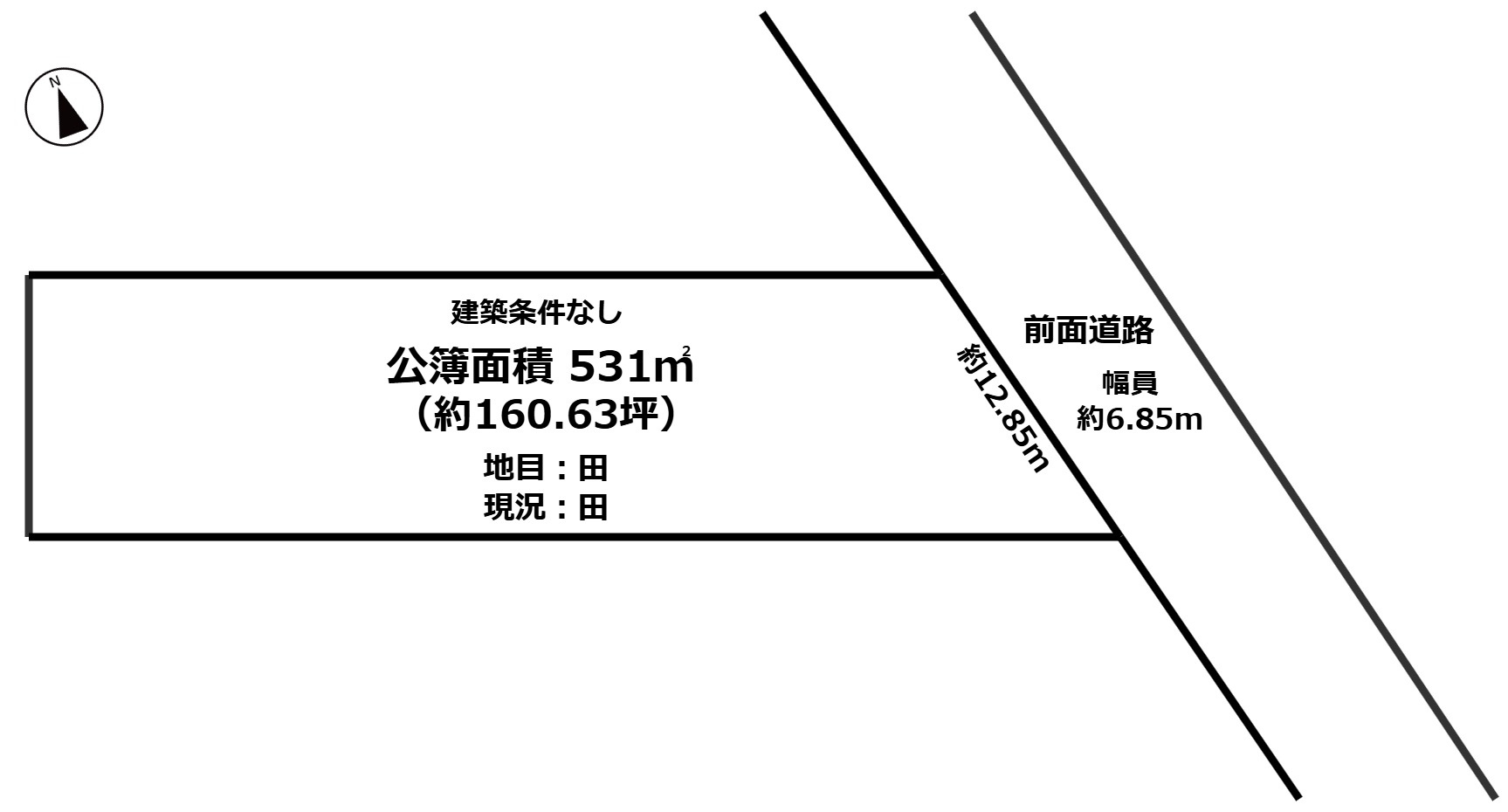 高島市安曇川町三尾里160坪売地の土地図