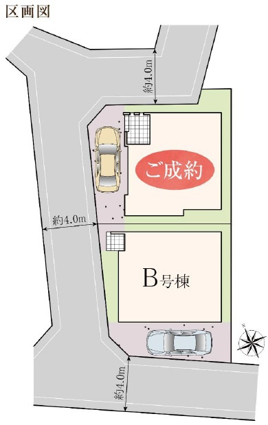 葛飾区堀切４丁目　新築戸建て　全２棟の区画図