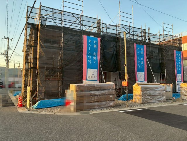 高知市南金田第1　4号棟新築一戸建ての外観パース|インナーバルコニー付き、レンガ調の上質外観