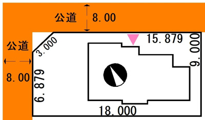 【区画図】 | 【商談中】◆収益物件◆愛国西1丁目30-11借家 | 角地に位置する好条件の立地環境！車の入出庫も楽チンです♪♪