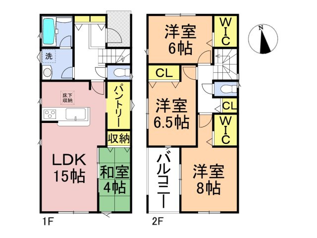 クワイエ　羽島市小熊町内粟野第２　全２区画分譲の間取り|■２号棟　■ヤマダ不動産　株式会社リライフ　
■夢のマイホーム購入をフルサポートします！