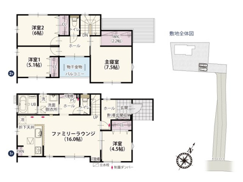 【間取り】 | 全居室二面採光で明るく風通しのいい家。2箇所の窓が開くので空気の入れ替えもしやすくお部屋はいつでも爽やか♪バルコニーは共有スペースとしても使えるので家族で共有の趣味を持ってみてもいいですね。