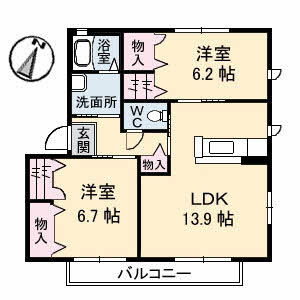 【間取り】 | クレール六反Ⅱ