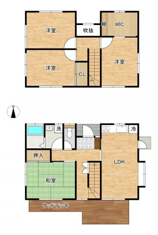 いわき市泉ケ丘３丁目　戸建て　不動産プラスの間取り