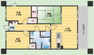 【間取り】 | プリンスコート刀根山