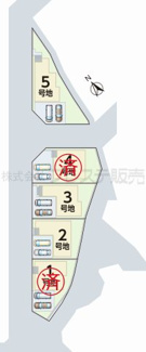 【区画図】 | 生駒市中菜畑２丁目の新築一戸建 全５区画 | 全体区画図