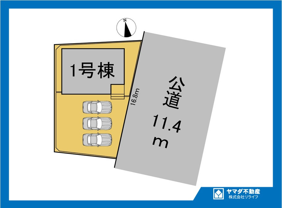 クワイエ　一宮市蓮池第1　全1区画分譲の区画図|■区画図
■YAMADA電機の　ヤマダ不動産　株式会社リライフ　
いつでもお問合わせ下さい。