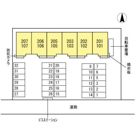コンフォール西小鷹野Ⅱの区画図