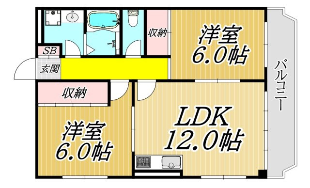 メルヴェール昆陽の間取り