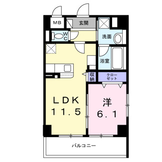 【間取り】 | Ｙ’ｓ　ＳＴＡＴＥ　天王台 | 間取図
