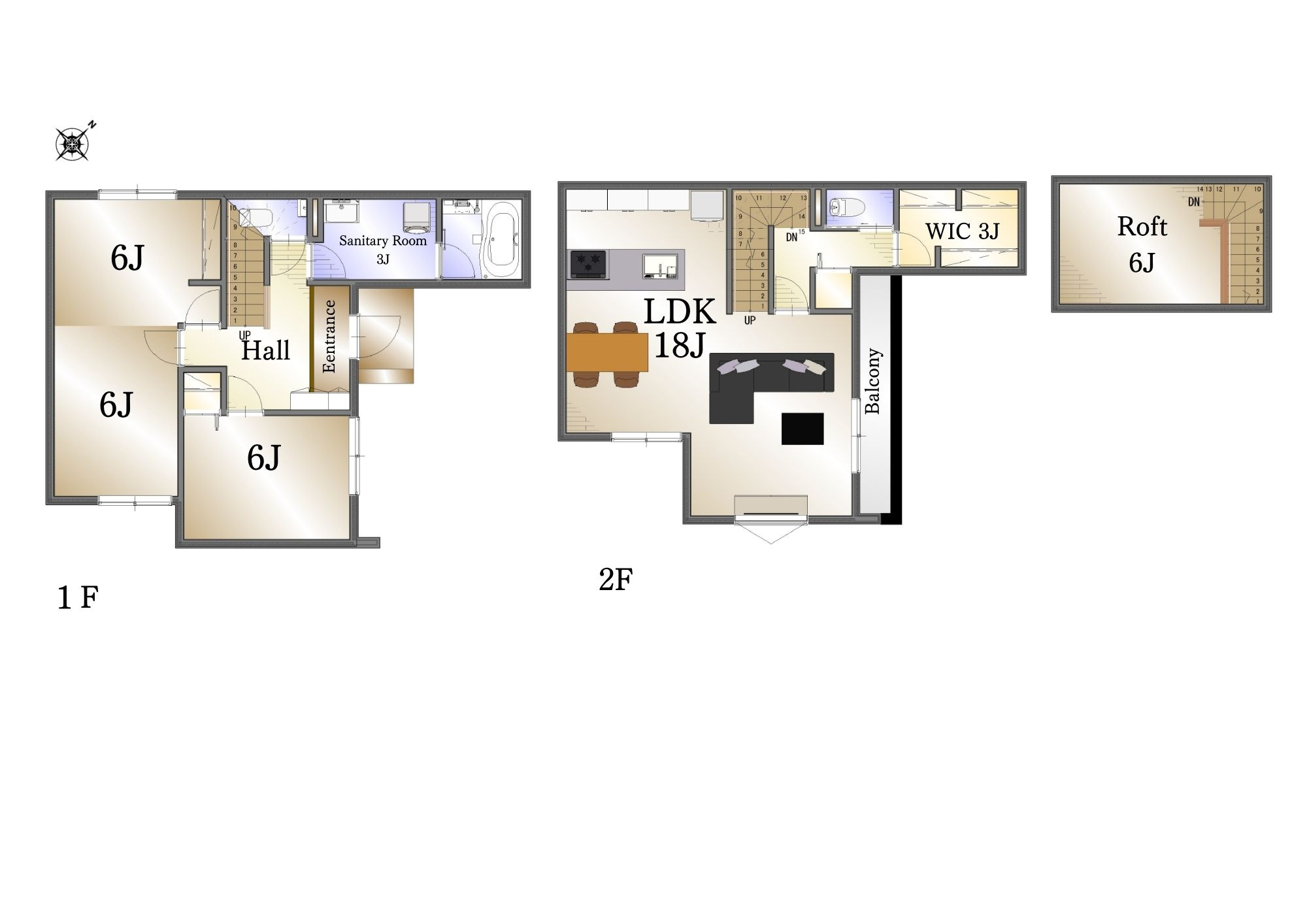 ＼新築モデルハウス／　好評販売中！　静岡市駿河区中原１期　全２邸の間取り