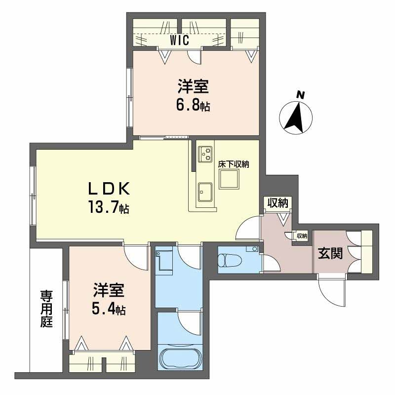 Espoir宝塚・川面の間取り