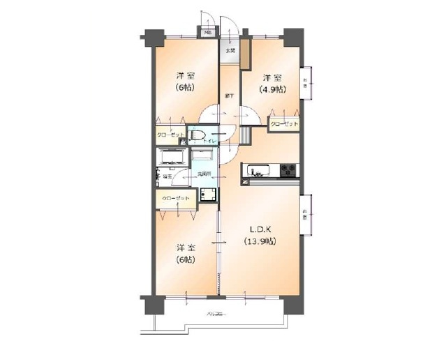 【間取り】 | 朝日パリオ上福岡 | ３LDK