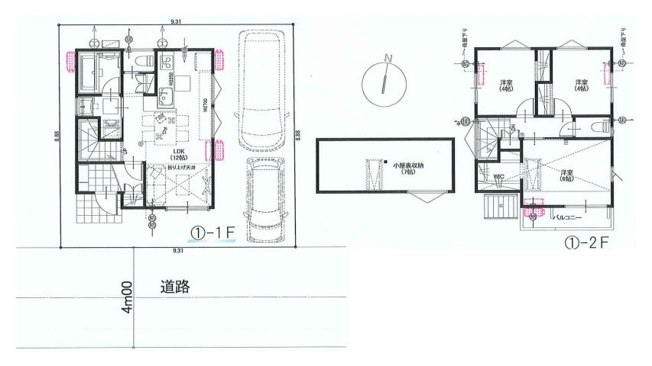 【間取り】 | 東久留米市中央町６丁目　新築戸建て | 3LDK・土地面積82.75ｍ2・建物面積65.88ｍ2