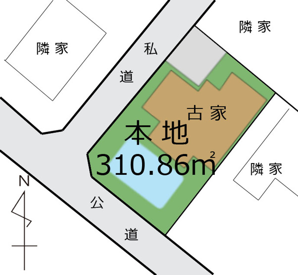 【土地図】 | 山武市白幡　古家付き土地