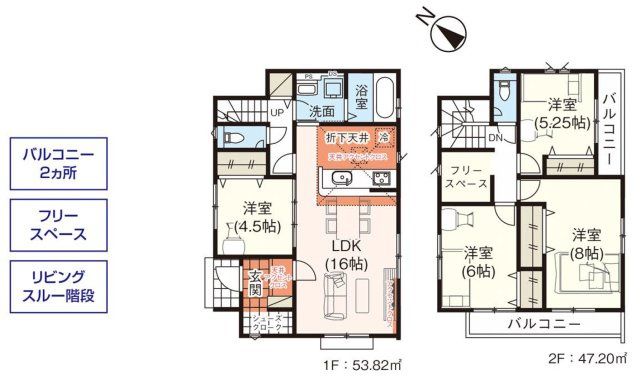 入間市下藤沢4丁目・全5棟　新築一戸建　5号棟の間取り|【全5棟・5号棟】収納スペース豊富な4LDKの間取りです。