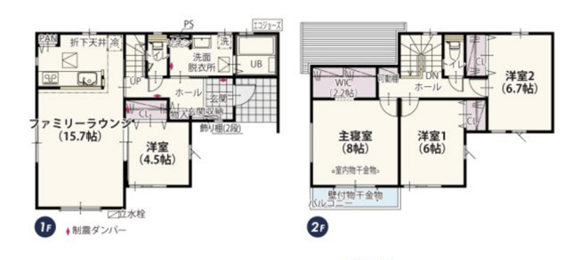 【間取り】 | 東松山市松山町第1期　ワイウッドコート　新築戸建　全5棟　3号棟