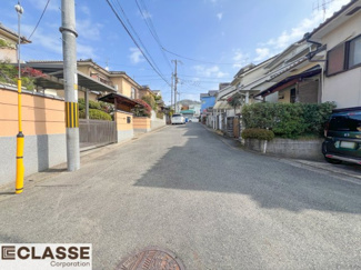 【前面道路含む現地写真】 | 宇治市五ヶ庄二番割　2区画A号地　売土地　建築条件無し
