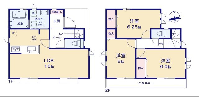西武拝島線 西武立川駅 徒歩9分 新築戸建 立川市一番町2丁目の間取り