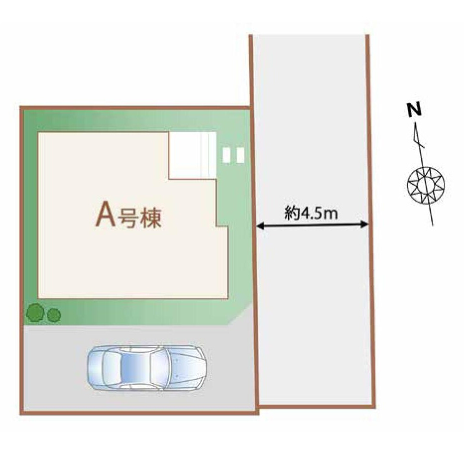 西武拝島線 西武立川駅 徒歩9分 新築戸建 立川市一番町2丁目の区画図