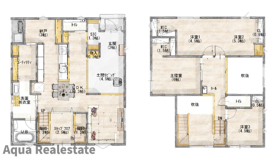 高松市仏生山町　モデルハウスの間取り