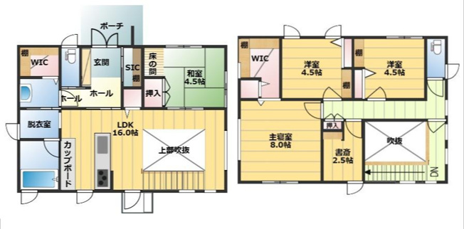 【間取り】 | 玉名郡和水町藤田 | ☆間取図☆全館床暖房で年中快適に過ごせます！