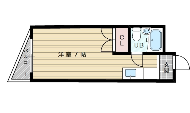 【間取り】 | サンスリーハイツ瑞光 | 1ルームのお部屋です