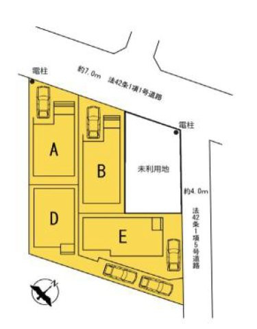 相模原市南区御園5丁目　新築全4棟の区画図