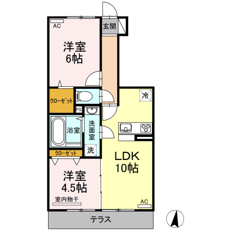 上益城郡益城町大字広崎のアパートの間取り