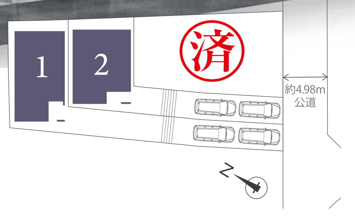 横浜市港南区日限山　新築3棟！の区画図