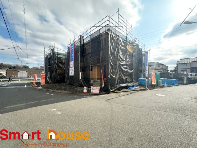 八王子市大塚第21　新築4棟の前面道路含む現地写真|お住まいの前面道路が広いと駐車が楽になり、陽当たりも遮られないので明るく居心地の良いお家になります♪
