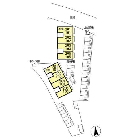 グランテラス宮子　Ａの区画図|高崎、前橋のお部屋探しはエンドスケープまで！お客様の理想お聞かせ下さい♪