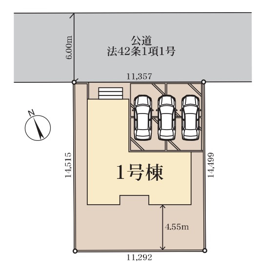 [新築住宅] 深谷市岡里 第3 全1棟の区画図