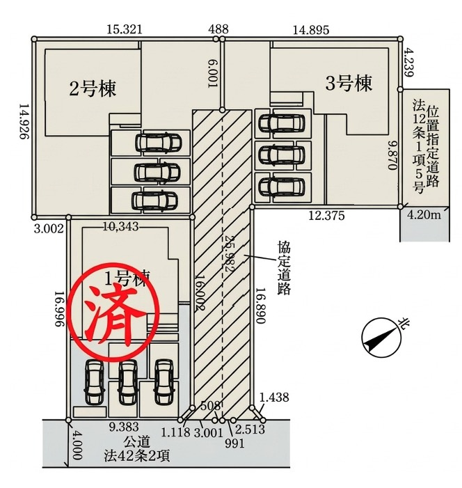 [新築住宅] 深谷市上野台 第24 全3棟の区画図