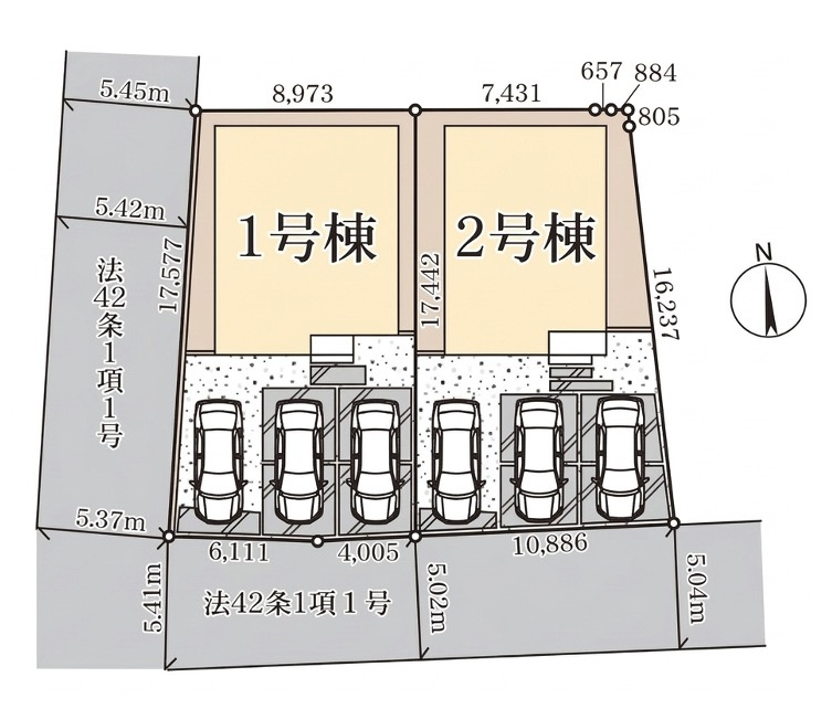 [新築住宅] 深谷市田所町 第3 全2棟の区画図