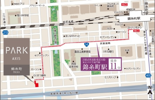 パークアクシス錦糸町ＷＥＳＴの地図