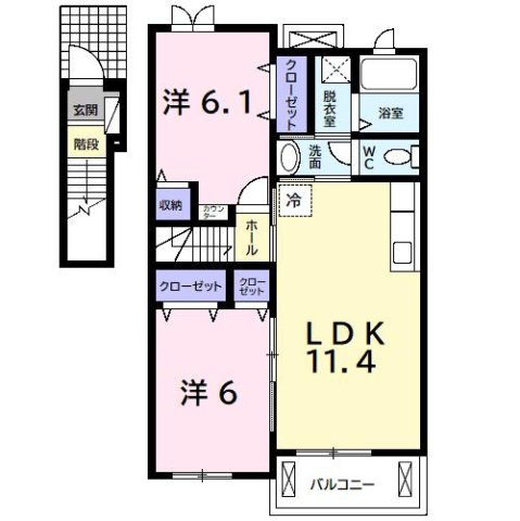【間取り】 | ブライト・ヒルサイトＢ