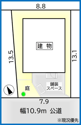 【区画図】 | 手稲区前田4-12 一戸建 | 南西向きで日当たり良好・舗装スペースとお庭もあり♪