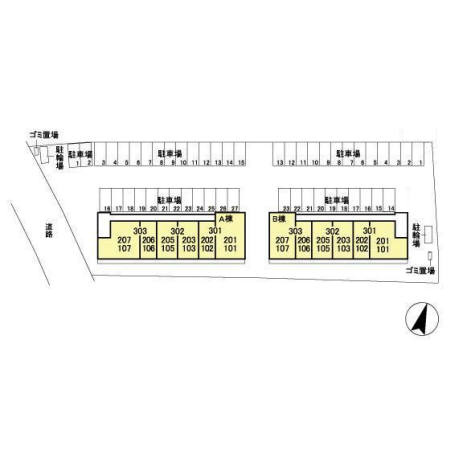 ルミウス　Bの区画図|配置図