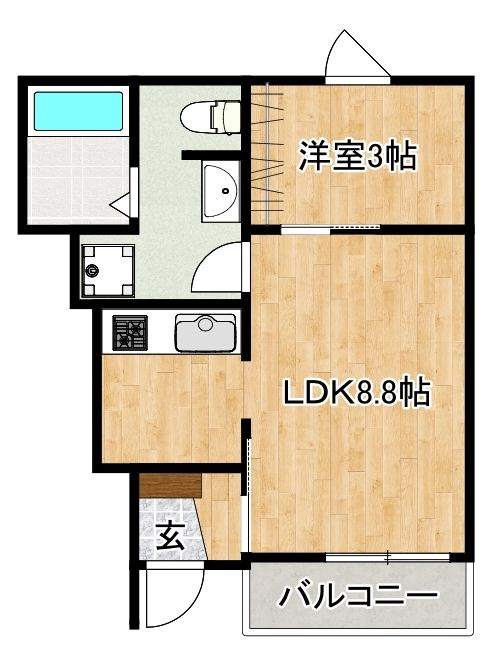 メゾングレイス上津の間取り|使い勝手の良い間取りです♪
