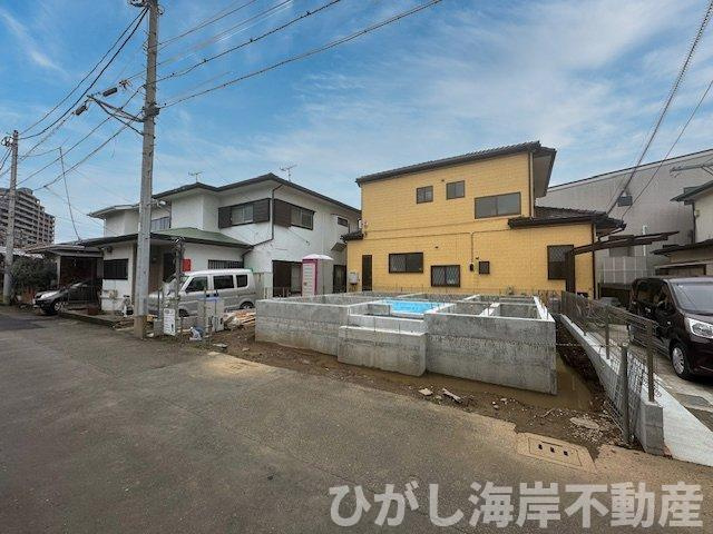 茅ケ崎市中島　新築戸建の外観|4月6日撮影　建築中　現地外観