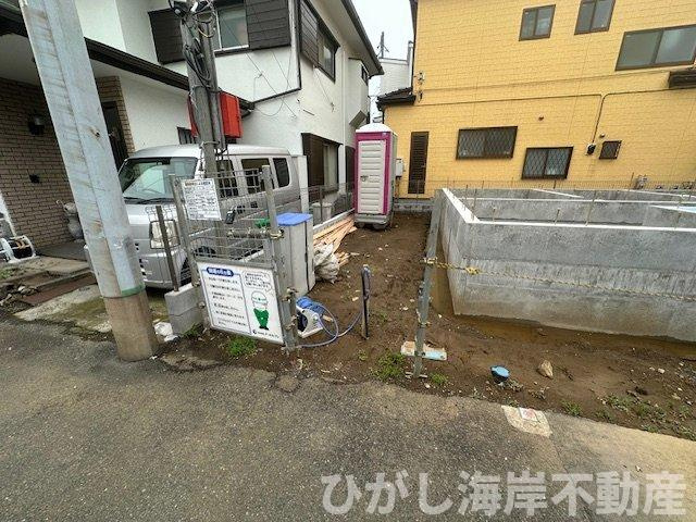 茅ケ崎市中島　新築戸建の駐車場|4月6日撮影　工事中　駐車スペース