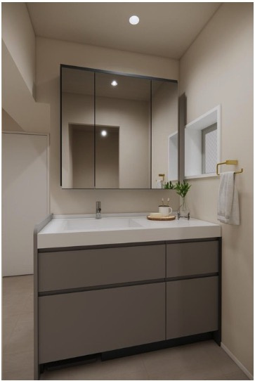 ★仲介手数料無料★セザール御殿山（新耐震構造　三方向角住戸）の独立洗面台