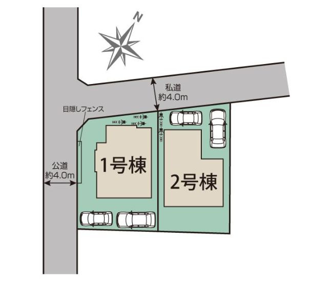 中央区田名新築戸建て　1号棟の区画図|区画図「中央区田名新築戸建て」