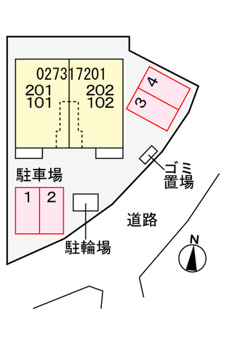 磯城郡三宅町大字上但馬のアパートの駐車場