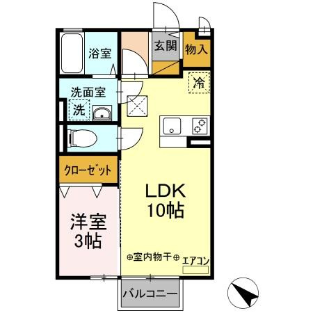 ヴァン・ボナール　Aの間取り|間取図