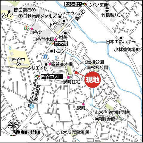 祝　成約済み　八王子市　泉町　新築戸建て　７期の地図|～仲介手数料無料☆八王子ひなた不動産～八王子市泉町　新築戸建て