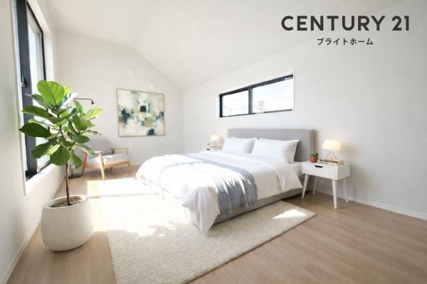 横浜市泉区中田南５丁目の新築一戸建の洋室|本画像はAIがCGで家具作成しており、実際の現地に家具は設置されておりません。また、販売価格に家具等は含まれておりません。
