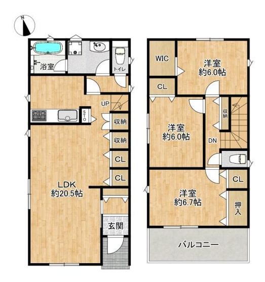 【間取り】 | 垂水区清水が丘1丁目　1号棟　新築戸建